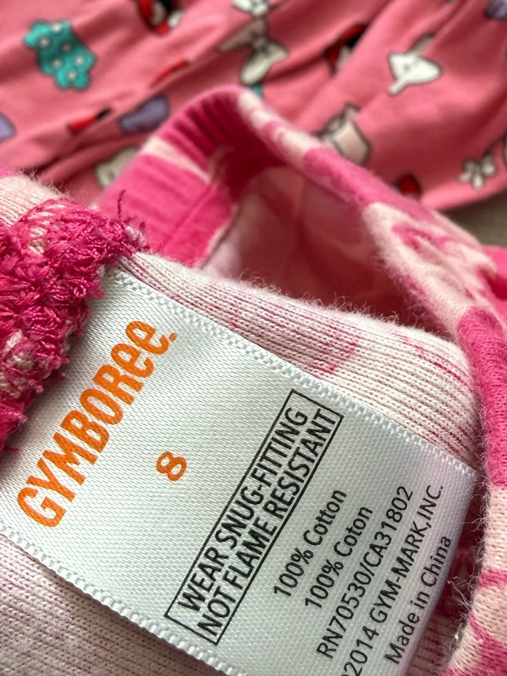 Gymboree|Big girl set of two leggings in Pink Heart & Bow Pattern Pajama Pants••
